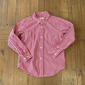 Classic prep children’s CPC red and white square plaid button down shirt